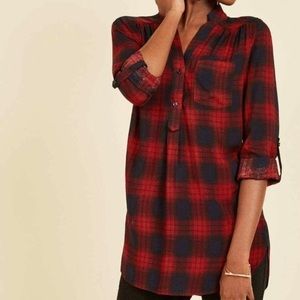 ModCloth Plaid Blouse